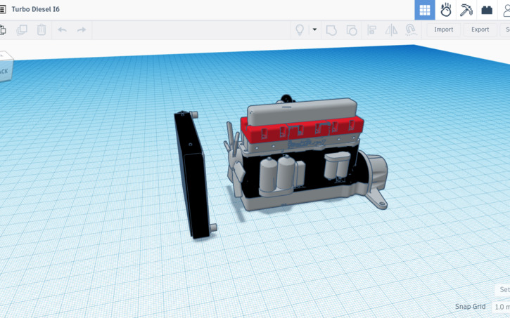 3D design Turbo Diesel I6 - Tinkercad