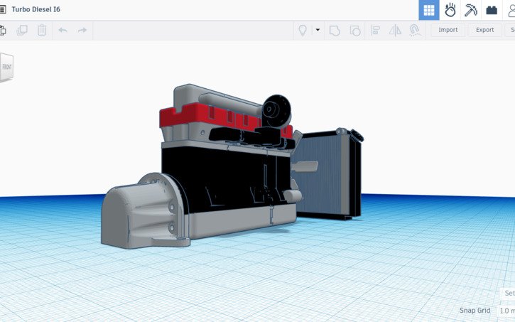 3D design Turbo Diesel I6 - Tinkercad