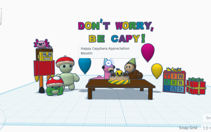 3D design My Submission for Capybara Appreciation Month! - Tinkercad