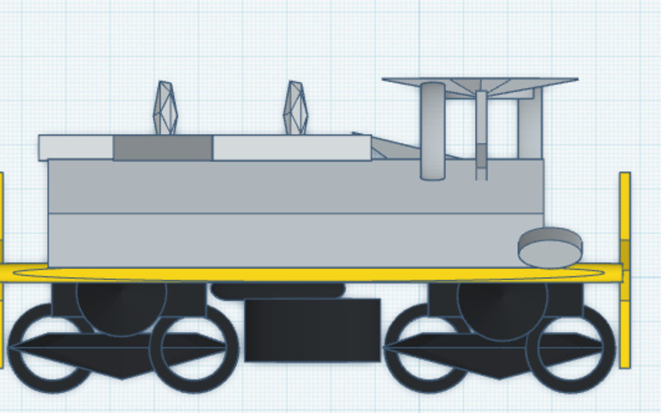Model Train Shadow 3D design shadow train - Tinkercad