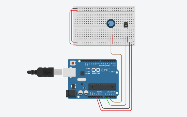 Circuit design DHT11 Temperature and Humidity sensor - Tinkercad
