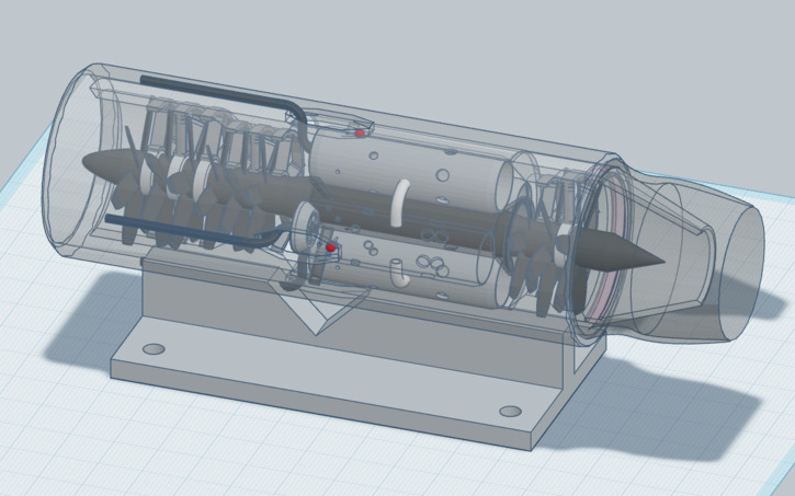 3D design Cross Section of a Jet Engine! - Tinkercad