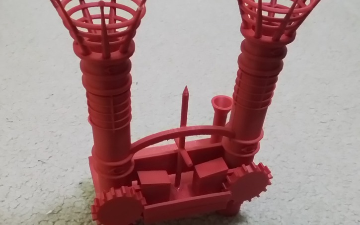 3D design Cincinnati Reds Smoke Stack Decoration - Tinkercad