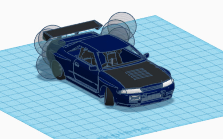 3D design Nissan Skyline GTR R32 Drift Build - Tinkercad