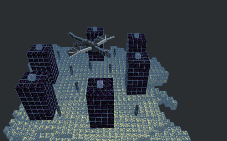 3D design The main Minecraft End island - Tinkercad