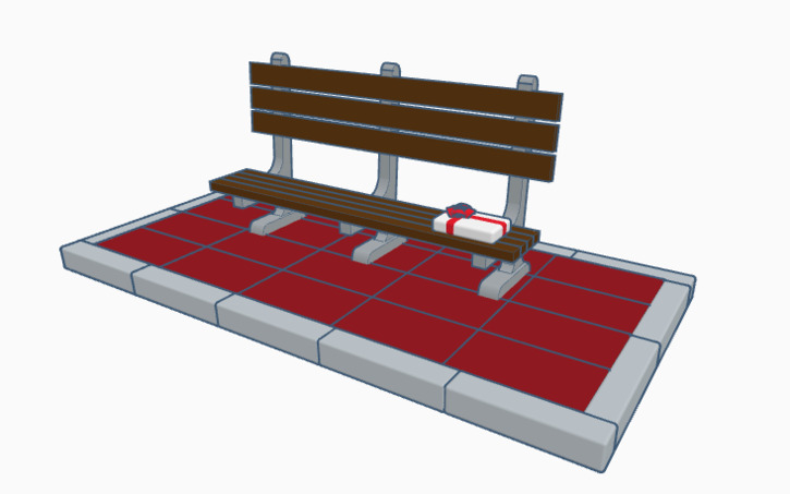 3D design forest gump bench - Tinkercad
