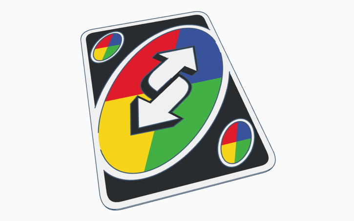 3D design Uno Reverse Card - Tinkercad
