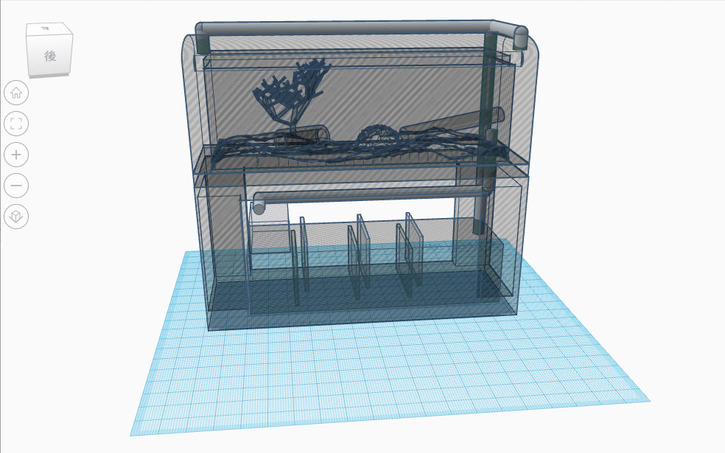 3D design fish tank - Tinkercad