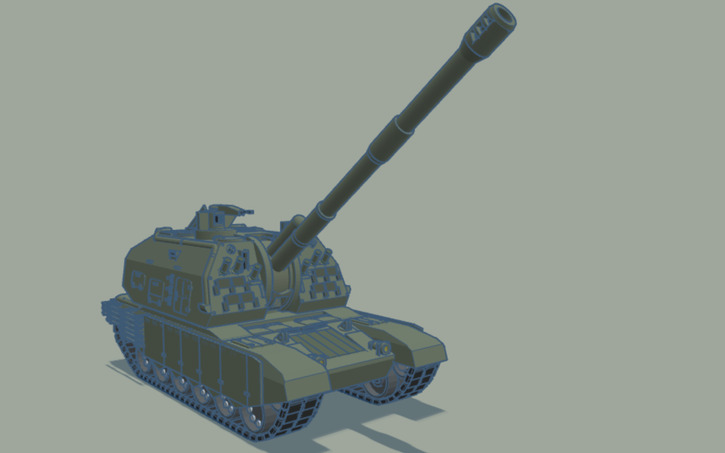 3D design 2S19 [B2] Msta-K Self Propelled Howitzer - Tinkercad