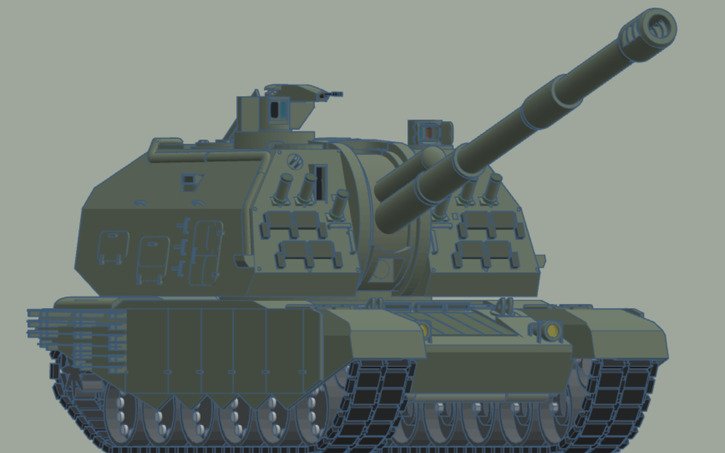 3D design 2S19 [B2] Msta-K Self Propelled Howitzer - Tinkercad