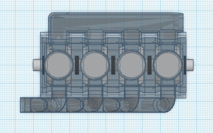 3D design (Updated) Inline four, Combustion Engine - Tinkercad