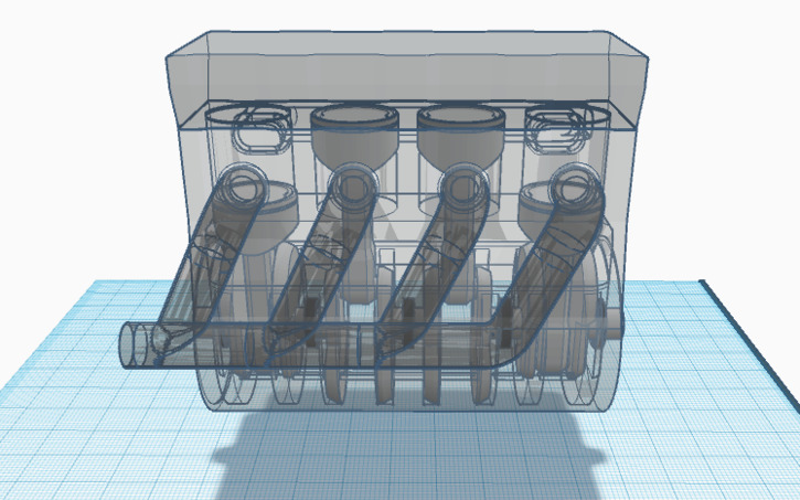 3D design (Updated) Inline four, Combustion Engine - Tinkercad