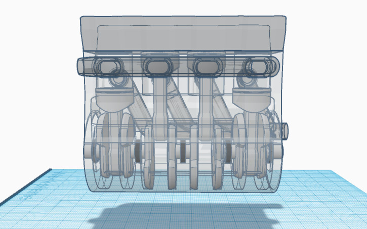 3D design (Updated) Inline four, Combustion Engine - Tinkercad