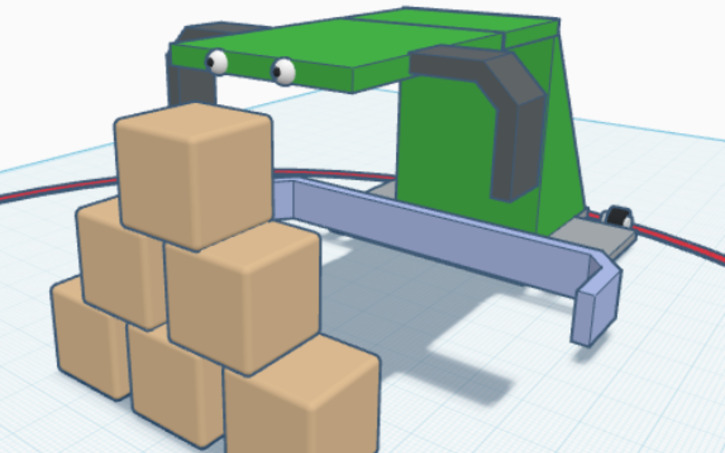 3D design Copy of Robot Challenge - move the boxes - Tinkercad