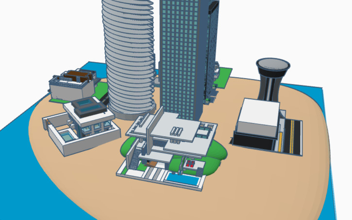 3D design Skyscraper island!!!!/ free land for your creations! - Tinkercad