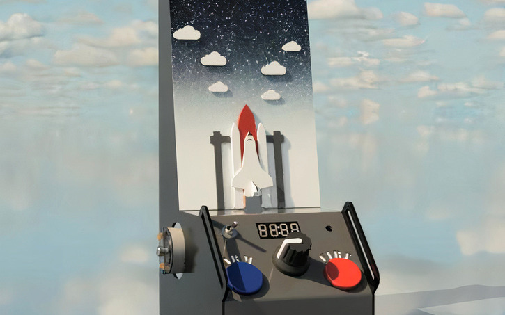 Circuit design Space Shuttle Launch-Working Model [HT16K33] - Tinkercad