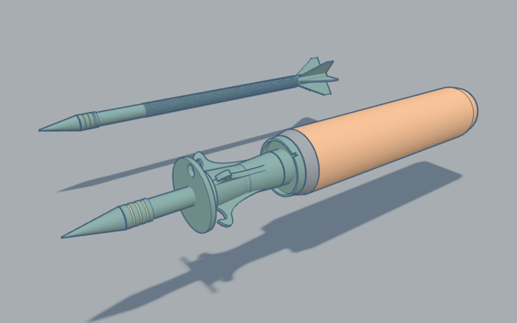 3D design 3BM88 Depleted Uranium APFSDS Round - Tinkercad