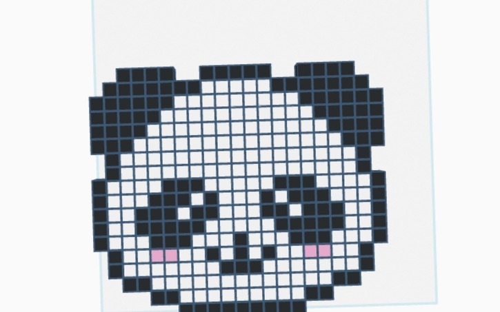 3D design Pixel panda - Tinkercad
