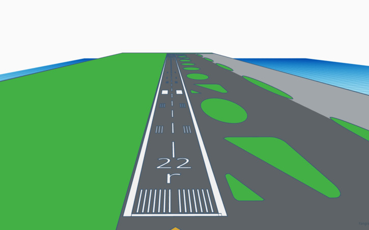 3D design Detailled runway - Tinkercad