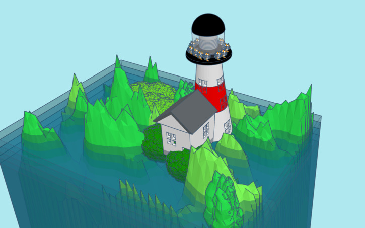 3D design SCRATCH_CAT lighthouse - Tinkercad