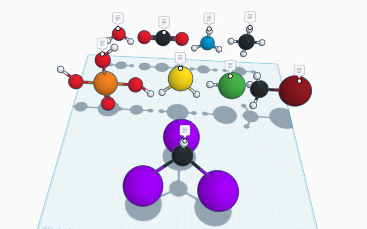 Thinkercad Science 3D design Molecules - Tinkercad