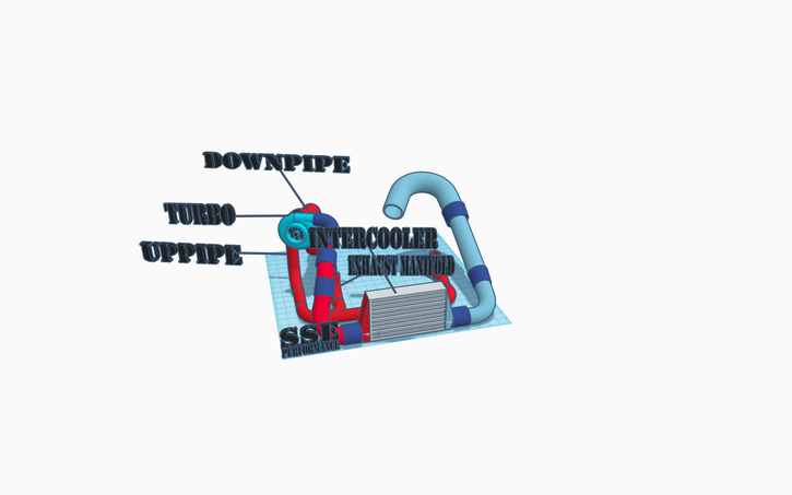 3D design Turbo Engine System - Tinkercad