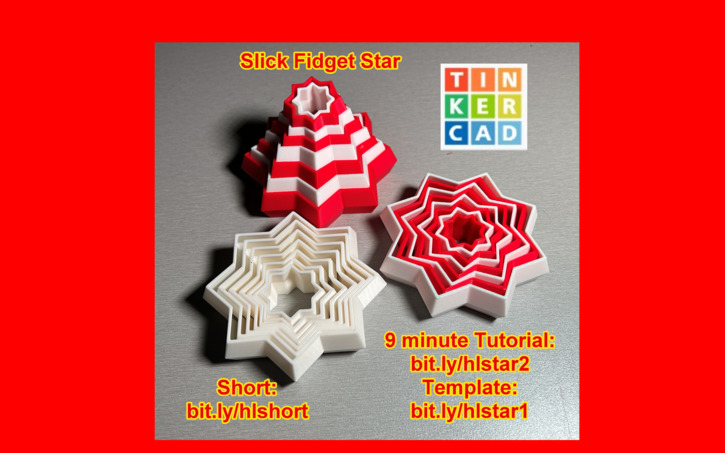3D design star fidget template - Tinkercad