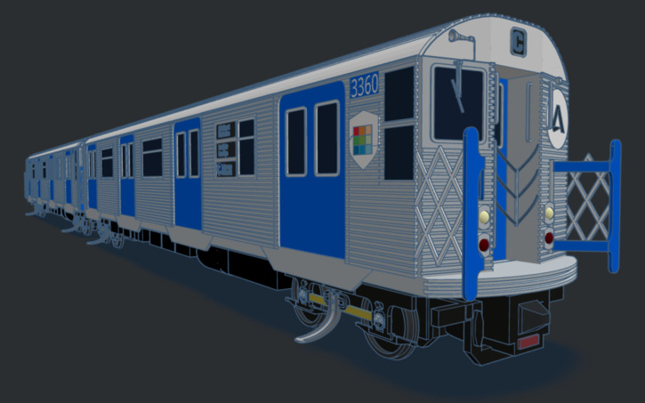 NYCT R32 Budd Co. Subway car - Tinkercad