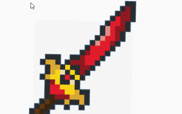 3D design Ruby Sword Pixel Art - Tinkercad