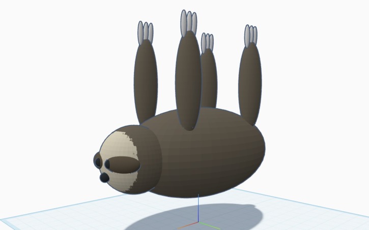 Sloth Code Codeblock design Three-Toed Sloth (Codeblocks) - Tinkercad