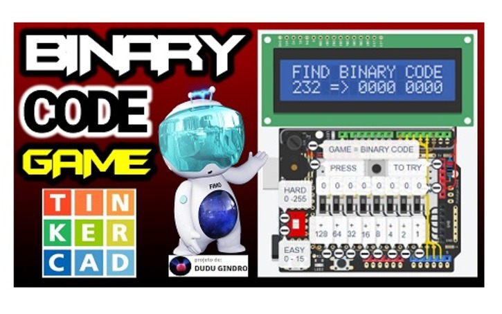 Circuit design GAME = BINARY CODE - Tinkercad
