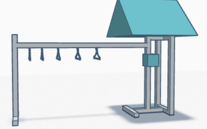 3D design Automatic Clothes drying rack - Tinkercad