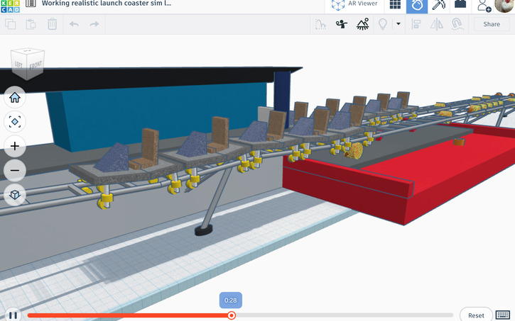 3D design Working realistic launch coaster sim lab - Tinkercad