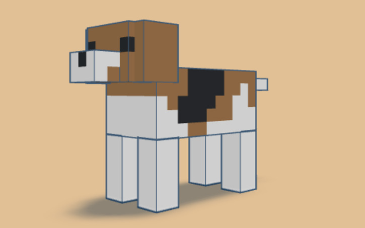 3D design Minecraft Beagle (My OC pet) pixel accurate - Tinkercad
