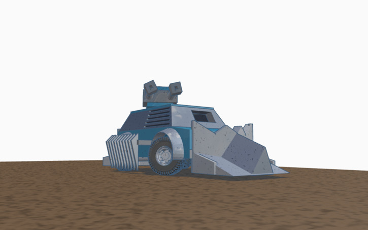 3D design Apocalyptic Tank Car (WASD Controlled) - Tinkercad