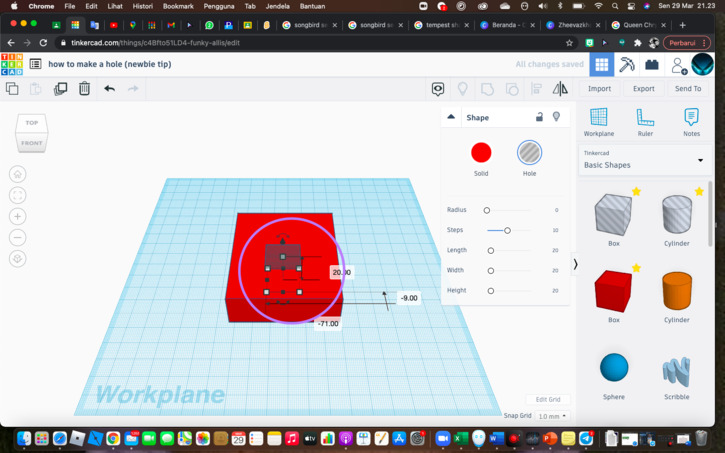 3D design how to make a hole (newbie tip) - Tinkercad