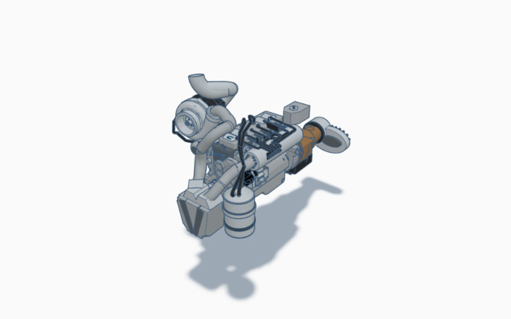 3D design 4300 HP Billet Cummins Turbo Diesel Inline 6 - Tinkercad