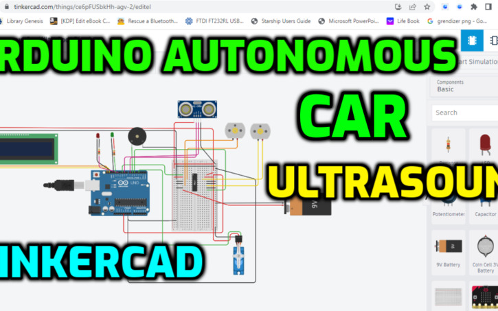 Circuit design AGV Autonomous Car With CodeBlocks - Tinkercad