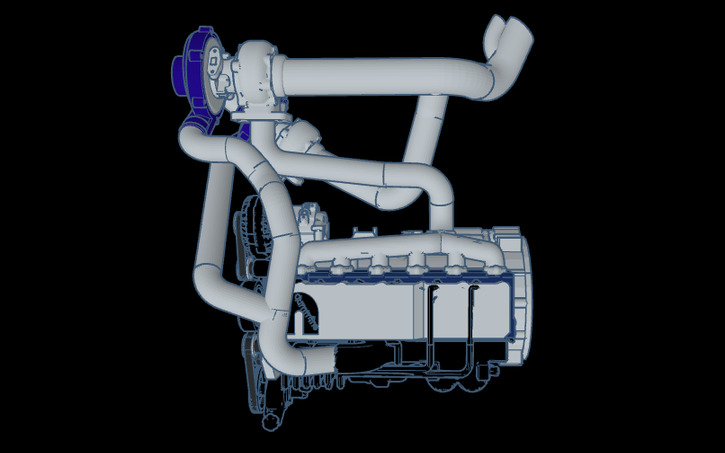 3D design Custom Twin Turbo 24V Cummins - Tinkercad