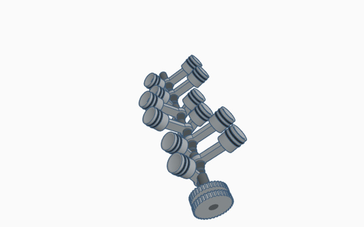 3D design twin turbo v12 engine - Tinkercad