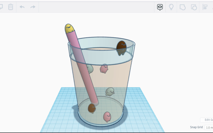 3D design Boba tea - Tinkercad