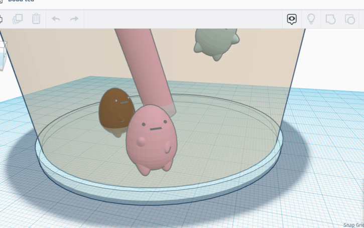 3D design Boba tea - Tinkercad