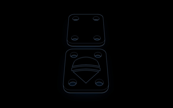 3D design 1mm Fingerboard Riser Pads - Tinkercad