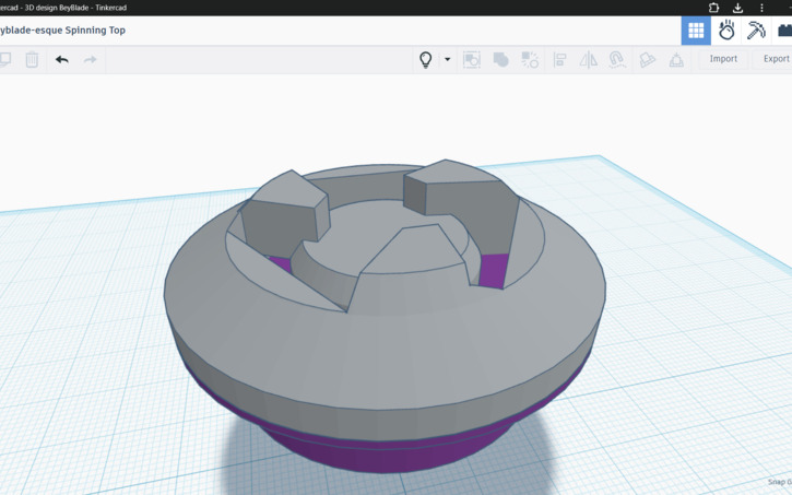 Tinker Ui 3D design Beyblade-esque Spinning Top - Tinkercad