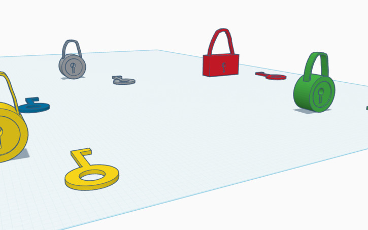 3D design hello neighbor locks and keys - Tinkercad