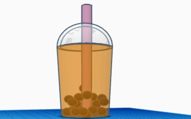 3D design Boba Tea! (Thai Tea Flavored) - Tinkercad