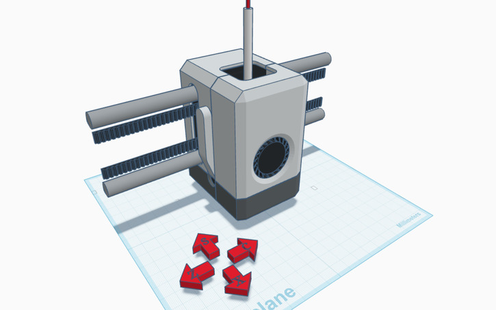 3D design Print Head SIM LAB - Tinkercad