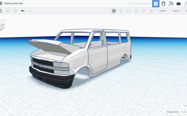3D design Chevy astro van - Tinkercad