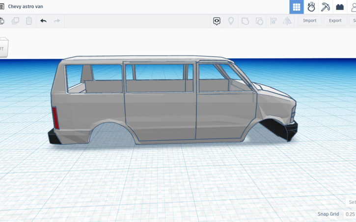 3D design Chevy astro van - Tinkercad