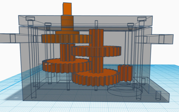 Opentype Gearbox 3D design OpenSpeed Performance gearbox (1:256 ratio) - Tinkercad